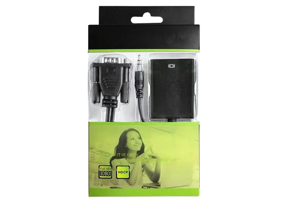 VGA TO HDMI CONVETER CABLE WITH AUDIO SUPPORT 1080P